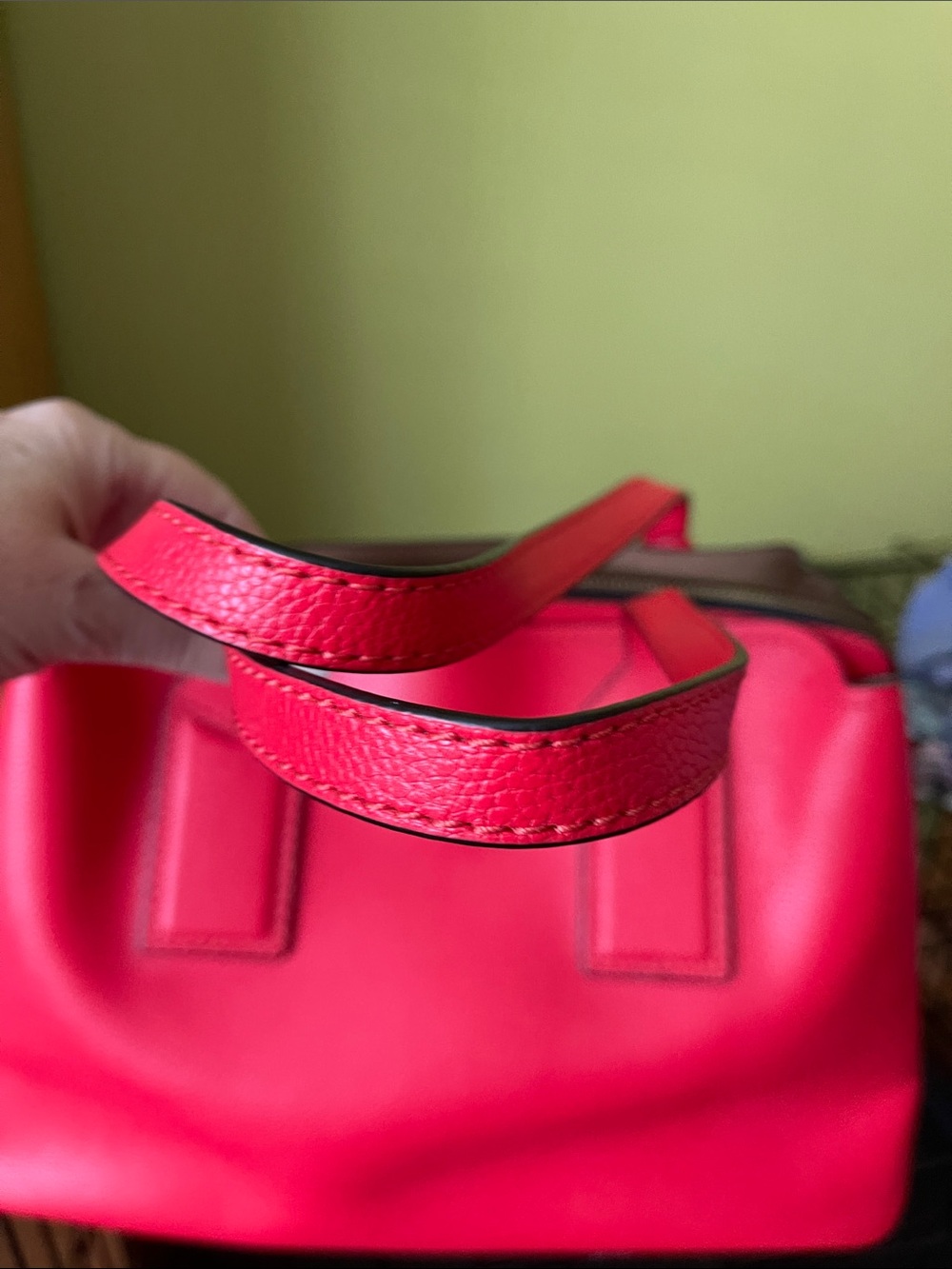 Marc Jacobs Bright Red Leather Satchel with Gold Accents - Picture 9 of 15